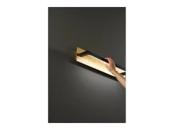 Foglia - Aplique LED de pared de 12 W, CCT 2700K-4000K, L.43 cm, orientable 340°, 960 lm, IP20 - Perenz - Hoja de oro
