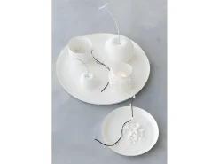 Fotóforo perforado metal laca blanco Alt. 12 cm