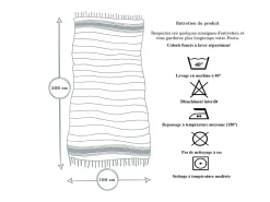 Fouta-toalla de playa nido de abeja algodón verde 100 x 200 cm