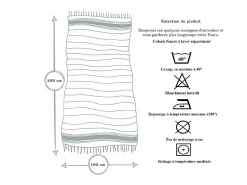 Fouta-toalla de playa nido de abeja algodón verde 100 x 200 cm