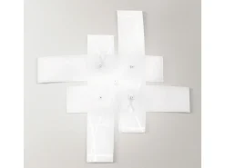 Frida - Aplique de 4 luces E27 de cristal blanco satinado - Estructura cromada, IP20, máx. 4x52W, bombillas excluidas, ancho 91cm