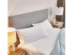 Funda almohada algodón antiencogimiento 90x40 cm con cremallera blanca