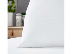 Funda almohada blanca 100% algodón antiencogimiento 75x40 cm con cremallera