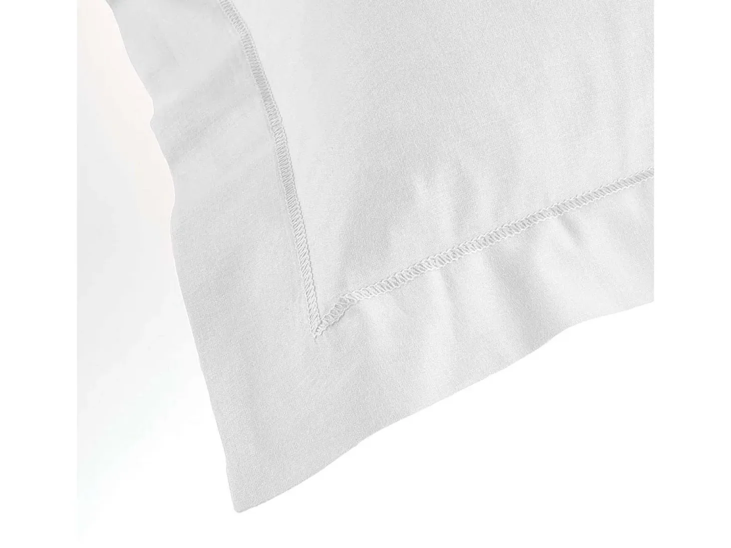 Funda de Almohada Blanca "Lina" 63x63cm con Volante Plano 100% Algodón Oeko-Tex
