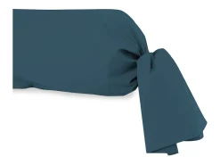 Funda de almohada de algodón 57 hilos 45x205 cm liso azul pavo real, por Soleil d'Ocre