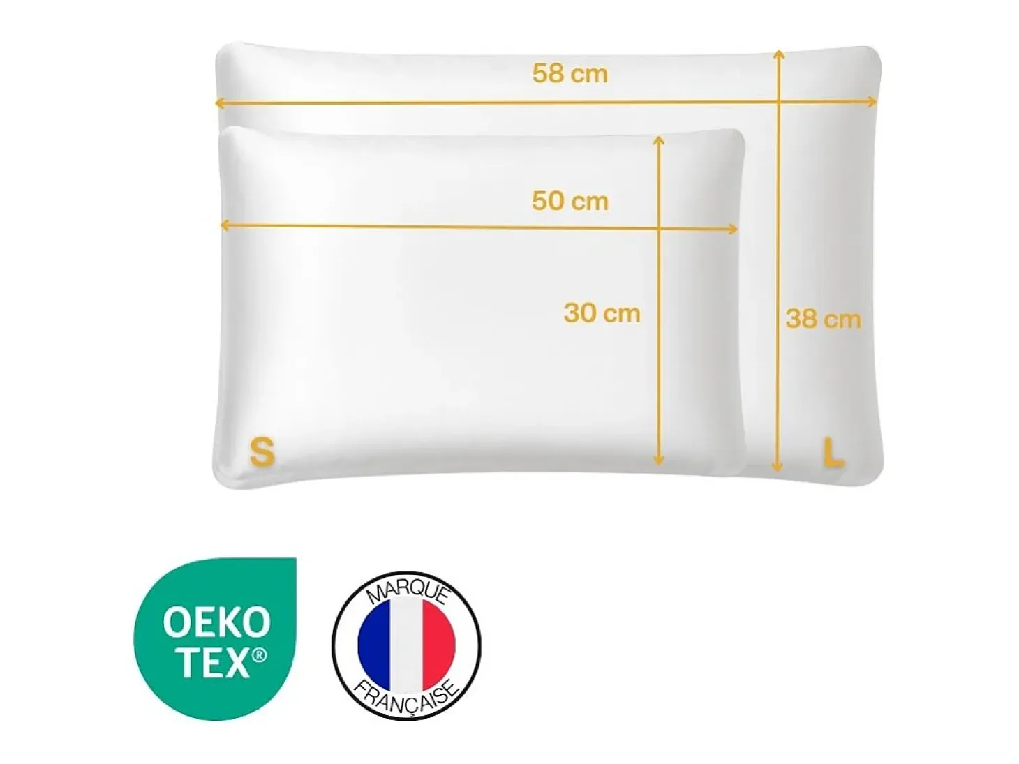 Funda de Almohada en Satén para Almohada EXTRA Plana S - 50x30x5,5 - INPHYSIO