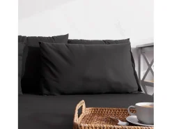 Funda de almohada lisa 63x63 cm ZZZ negro