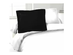Funda de almohada Lovely Home 100 % algodón Negro 50 x 70 cm