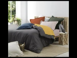 Funda de almohada percal color salvia 85 x 185 cm