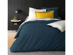 Funda de Edredón Percal Liso 100% Algodón 220x240cm Azul Noche