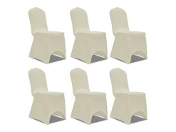 Funda de silla elástica 12 unidades crema ES418851