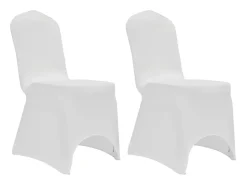 Funda de silla elástica 12 unidades blanca ES887038