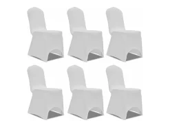 Funda de silla elástica 12 unidades blanca ES887038