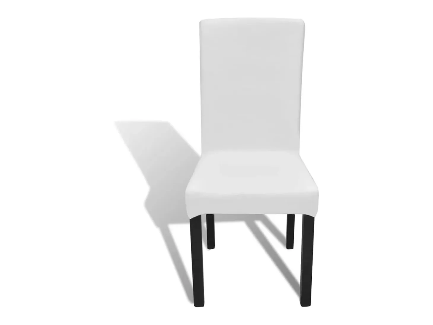 Funda de silla elástica recta 4 unidades blanca ES400820