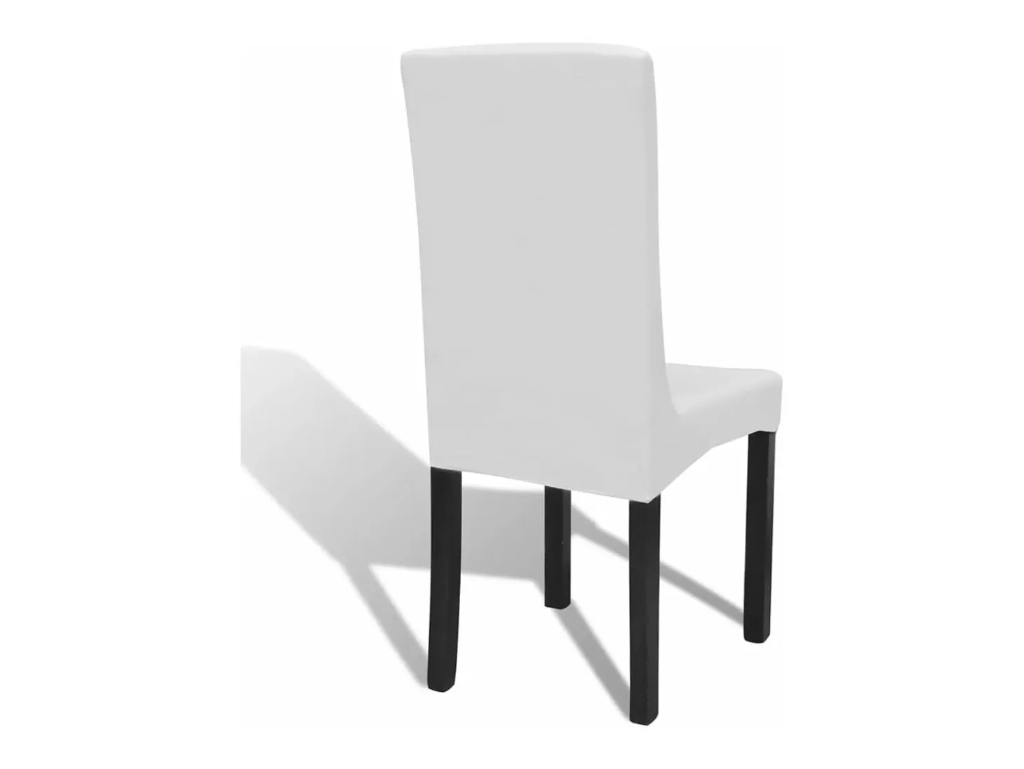 Funda de silla elástica recta 4 unidades blanca ES400820