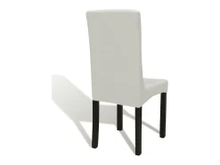 Funda de silla elástica recta 4 unidades crema ES460608