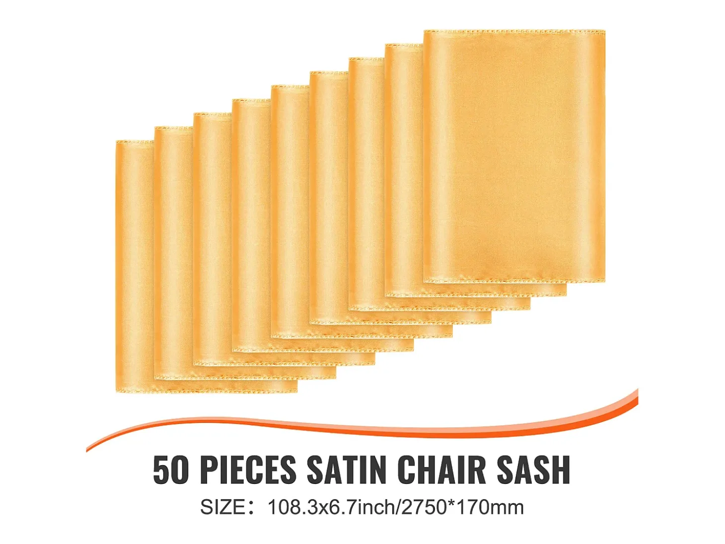 Funda de Silla SucceBuy 50 uds., Dorado, Funda de Silla y Cinturón de Silla Extensible