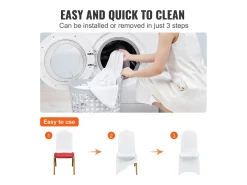Funda de Silla SucceBuy 12 uds., Blanco, de Sillas Plegables Blancas para Matrimonio, Vacaciones, Banquete