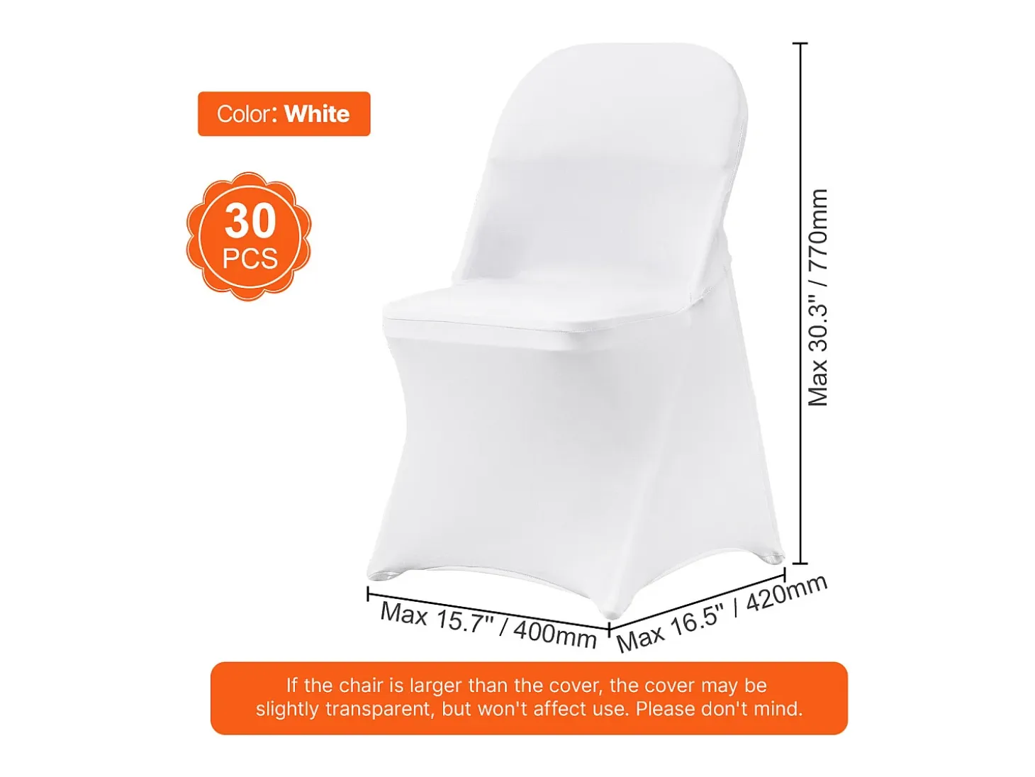 Funda de Silla SucceBuy 30 Piezas, Blanco, para la Decoración de Matrimonios y Fiestas
