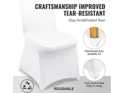 Funda de Silla SucceBuy 30 uds., Blanco, de Sillas Plegables para Momentos Especiales