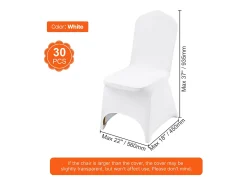Funda de Silla SucceBuy 30 uds., Blanco, de Sillas Plegables para Momentos Especiales