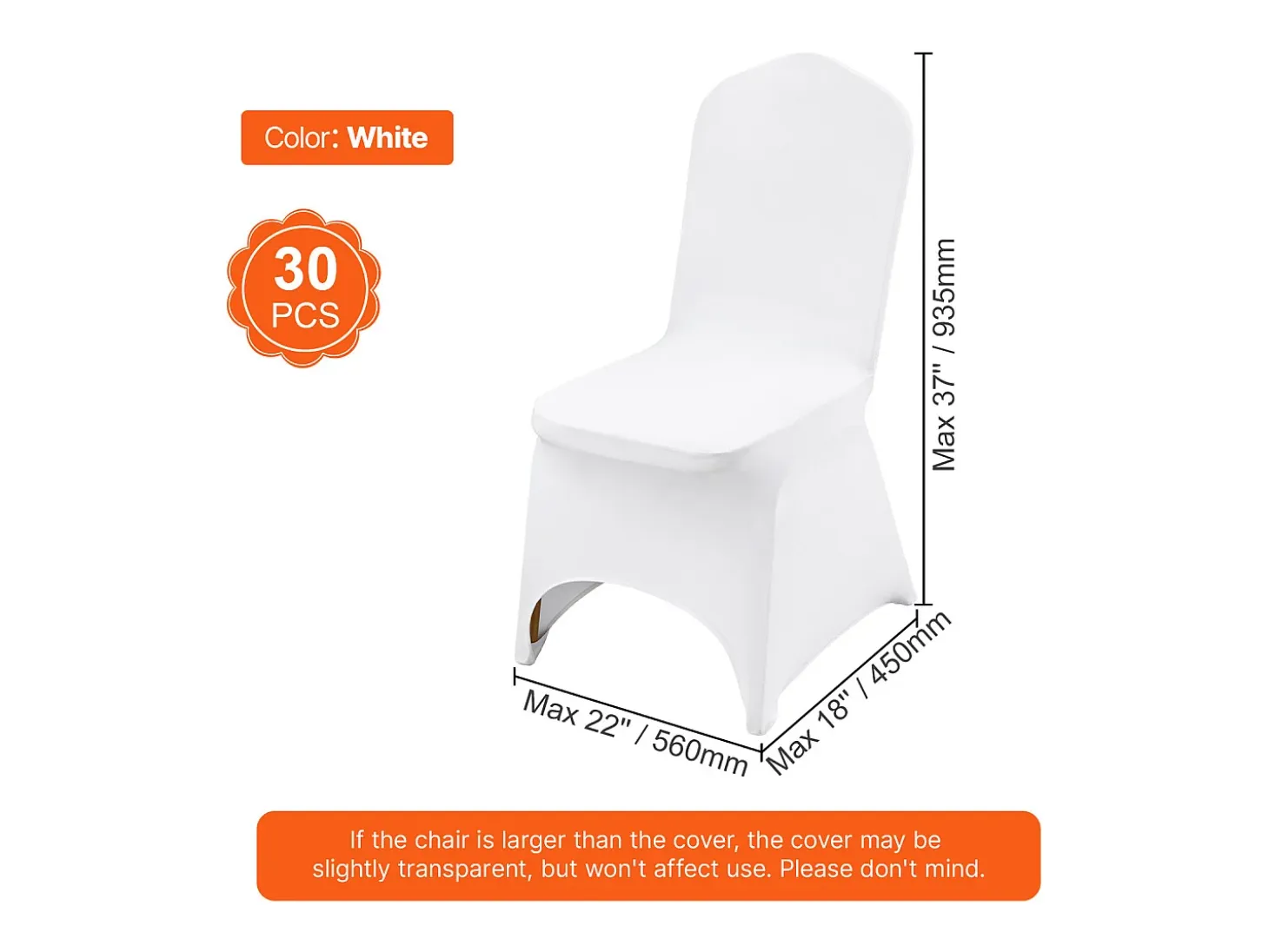 Funda de Silla SucceBuy 30 uds., Blanco, de Sillas Plegables para Momentos Especiales
