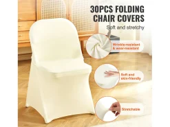 Funda de Silla SucceBuy 30 uds., Blanco, para Matrimonio, Banquete, Celebración, Sala de Comer