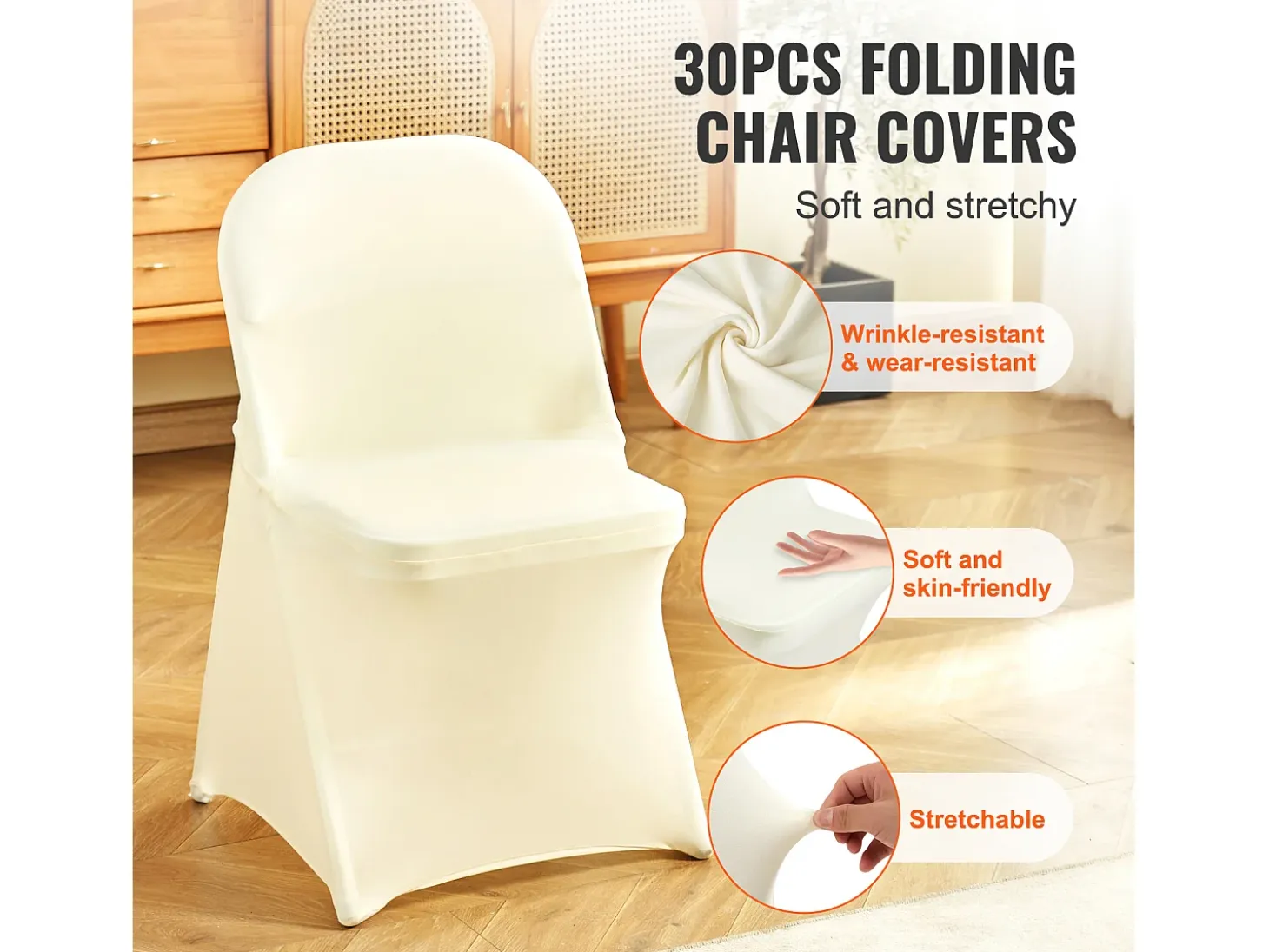 Funda de Silla SucceBuy 30 uds., Blanco, para Matrimonio, Banquete, Celebración, Sala de Comer