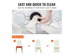 Funda de Silla SucceBuy, 50 Unidades, Blanco Ívor, Fundas de Silla Plegables en Elastano Extensible, para Diversas Ocasiones Como los Matrimonios y las Fiestas