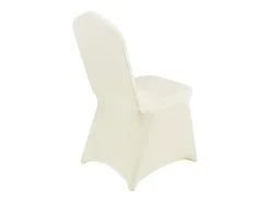 Funda de Silla SucceBuy, 50 Unidades, Blanco Ívor, Fundas de Silla Plegables en Elastano Extensible, para Diversas Ocasiones Como los Matrimonios y las Fiestas