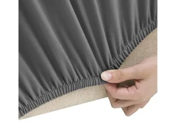 Funda elástica de sillón de 2 plazas poliéster jersey antracita ES716797