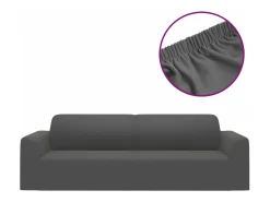 Funda elástica de sillón de 3 plazas poliéster jersey antracita ES230335