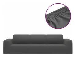 Funda elástica de sillón de 4 plazas poliéster jersey antracita ES844027