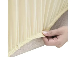 Funda elástica para sillón poliéster jersey crema ES568588