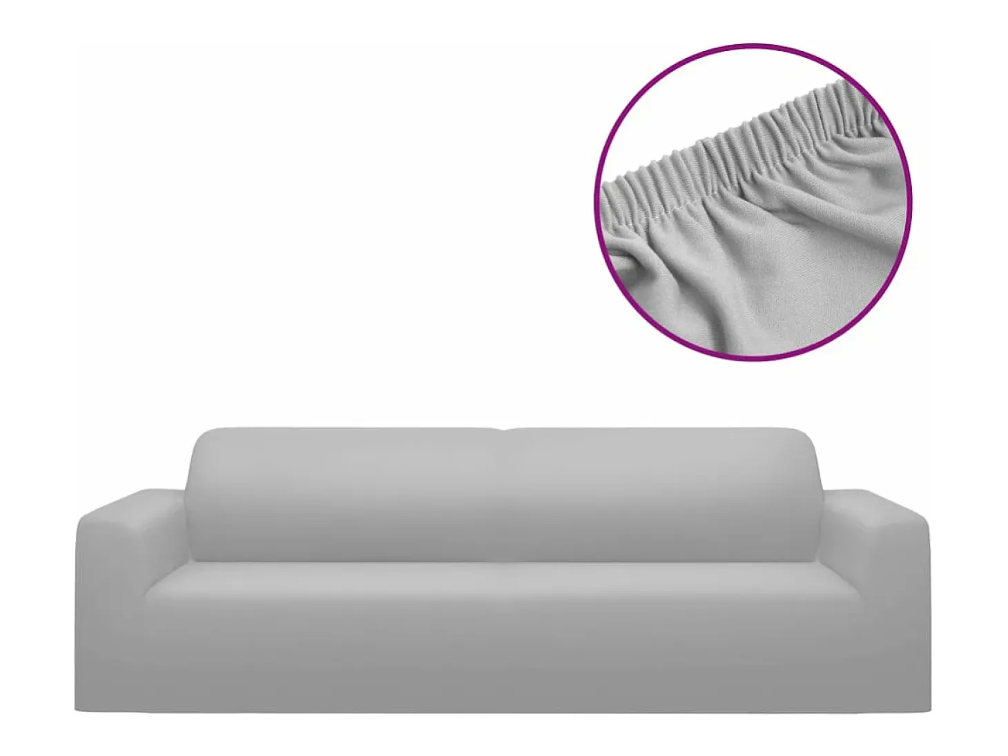 Funda elástica para sillón de 3 plazas poliéster jersey gris ES552846