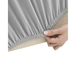 Funda elástica para sillón de 3 plazas poliéster jersey gris ES552846