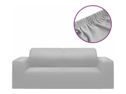 Funda elástica para sillón de 2 plazas poliéster jersey gris ES226617