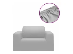 Funda elástica para sillón poliéster jersey gris ES311607