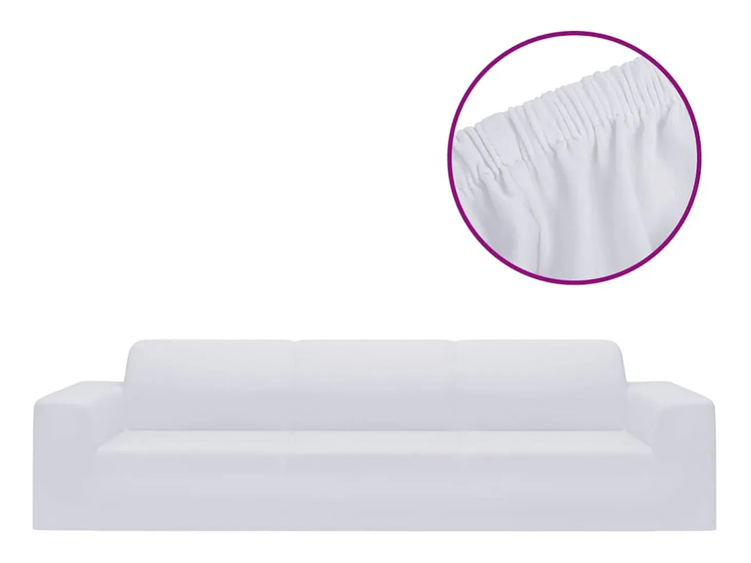Funda elástica para sofá de 4 plazas poliéster jersey blanca ES957310