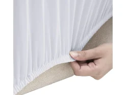 Funda elástica para sofá de 3 plazas poliéster jersey blanca ES554090