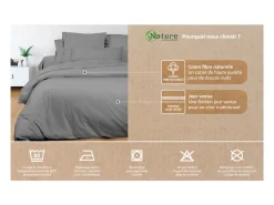 Funda nórdica de algodón 240x220 cm PERCALE antracita