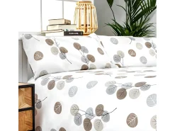 Funda nórdica HONDARRIBIA 100% algodón orgánico beige cama 135