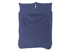 Funda nórdica lisa Azul cama 120 cm - 200x200 cm, algodón 200 hilos. Cierre con botones.