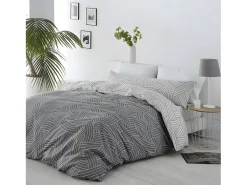 Funda nórdica reversible SALINAS microfibra gris 240x220 Cama de 150
