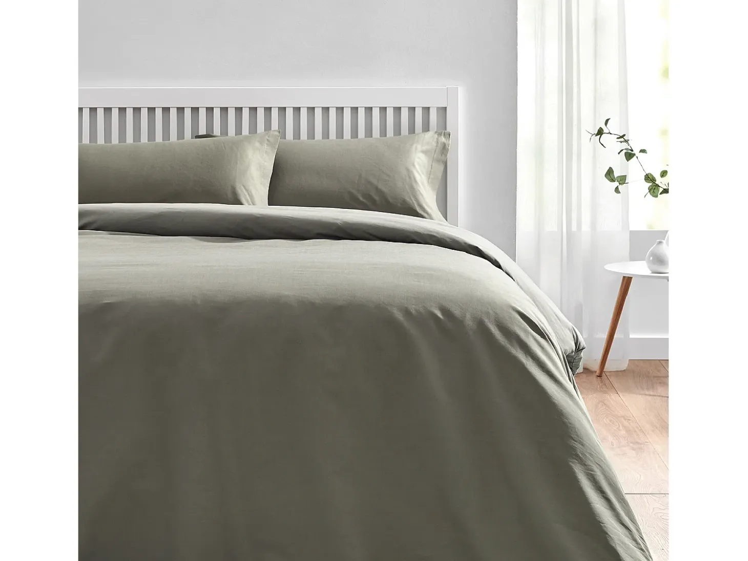 Funda Nórdica y Almohada 180x190cm| PIKOLIN HOME| Algodón| Gris