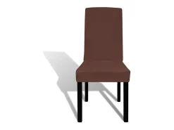 Funda para silla elástica recta 4 unidades marrón ES723604