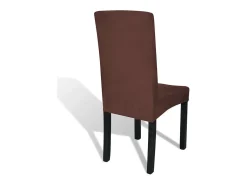 Funda para silla elástica recta 4 unidades marrón ES723604