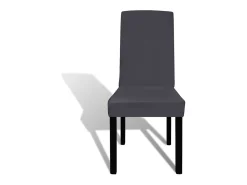 Funda para silla elástica recta 6 unidades gris antracita ES831024