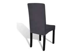 Funda para silla elástica recta 6 unidades gris antracita ES831024
