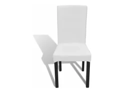 Funda para silla elástica recta 6 unidades blanca ES606264